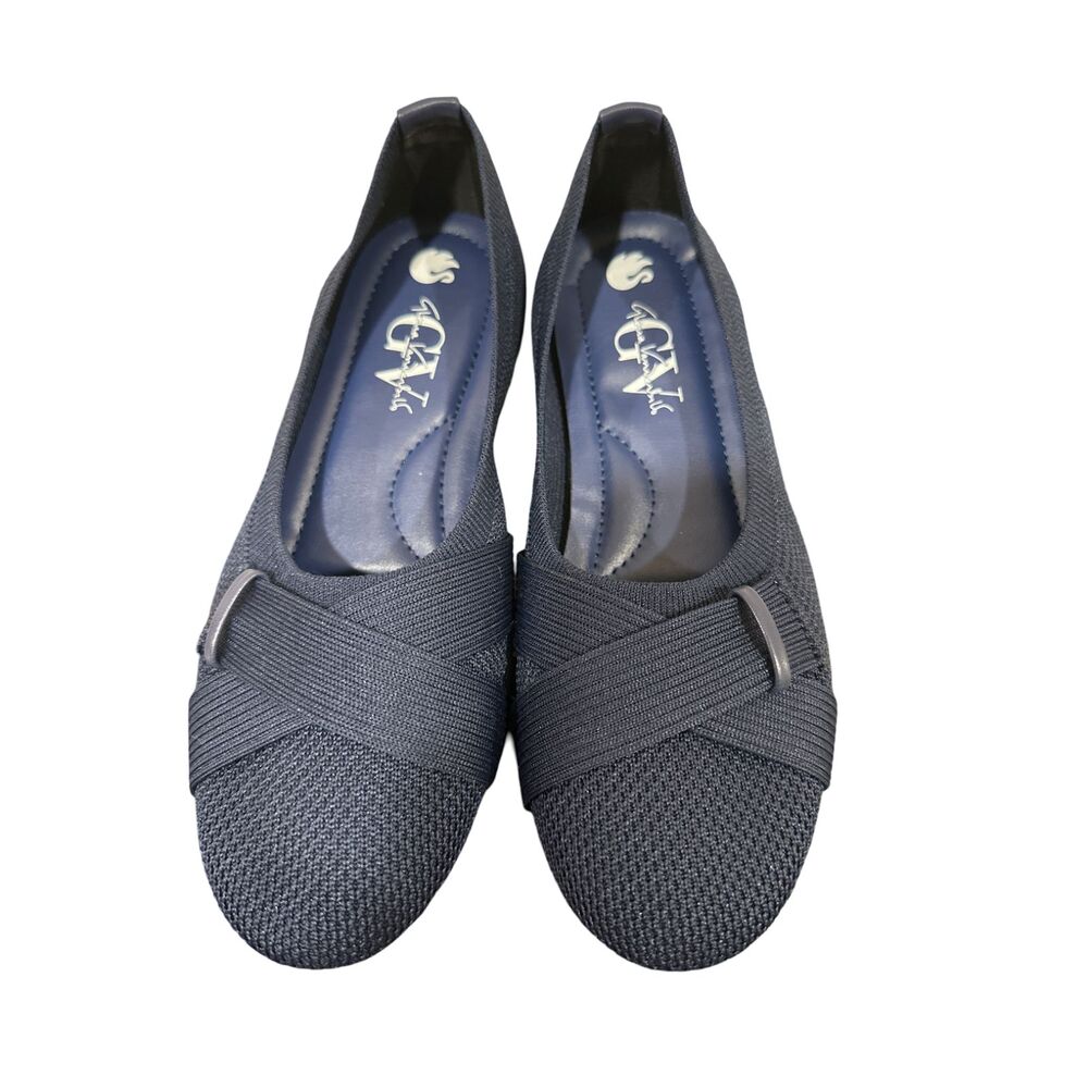 Gloria Vanderbilt Ladies' Round Toe Cross-strap Dressy Flats Navy Size 7.5 - Picture 6 of 6